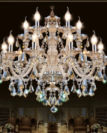 Modern Crystal Chandelier with Incandescent Bulbs